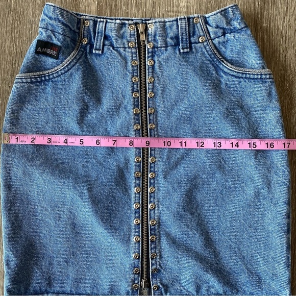 Vintage Cobra Americ Studded front zip Denim Skirt - Picture 10 of 11